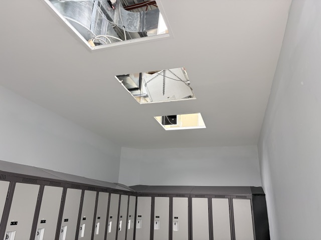 Drywall ceiling after finishing work